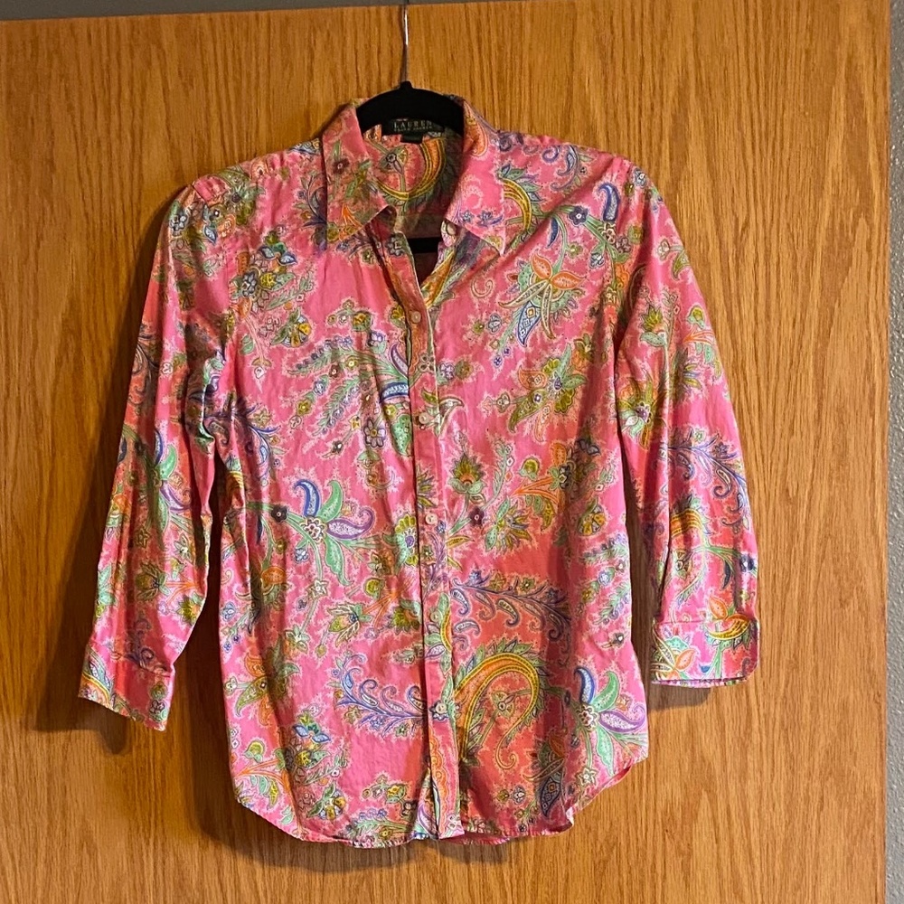 3/4 Sleeve Button Up Shirt
